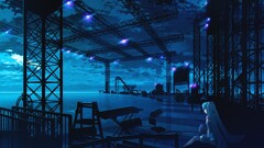 hatsune miku vocaloid Anime anime girls twintails long hair blue