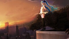 hatsune miku vocaloid anime girls cityscape Anime