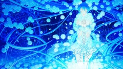 hatsune miku vocaloid anime girls Flowers corset closed eyes