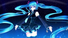 hatsune miku vocaloid anime girls long hair twintails blue hair