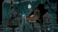 hatsune miku vocaloid anime girls piano cages Anime