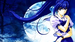 hayase mitsuki suzumiya haruka anime girls blue hair moon Anime
