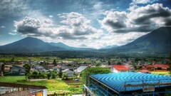 hdr clouds Mountains building landscape House Japan