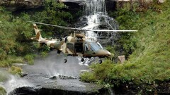 Helicopters waterfall military vehicle military aircraft