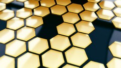 hexagon digital art black gold texture 3D Abstract abstract