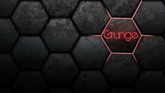 hexagon digital art texture grunge red