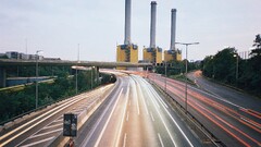 highway light trails Berlin long exposure traffic germany