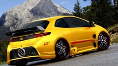 Honda Car yellow cars vehicle tuning