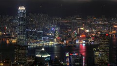 Hong Kong victoria harbour night cityscape China City Lights