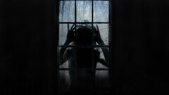 horror creepy Women dark window night