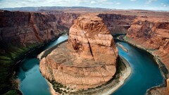 horseshoe bend rock formation landscape nature