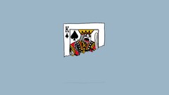 humor dark humor playing cards Minimalism king blue background