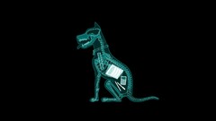 humor dog Minimalism Simple Background Turquoise