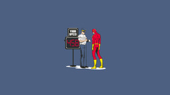 humor flash the flash police blue background Minimalism cartoon