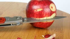 humor metal knife food fruit apples