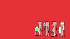 humor Minimalism mirror red background Simple Background