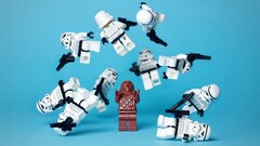 humor star wars chewbacca stormtrooper Lego cyan cyan background