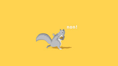 humor yellow background squirrel Minimalism artwork Animals