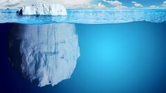 iceberg Sea split-view digital art underwater