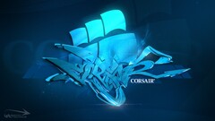 intel window corsair blue cyan digital art