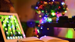ipad Christmas Christmas Lights Books bokeh depth of field