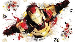 Iron Man paint splatter marvel comics artwork