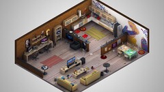 isometric render interior digital art