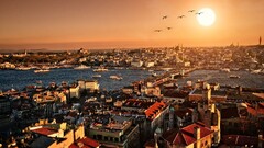 Istanbul Turkey Galata galata bridge cityscape sky Bridge