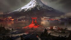 Japan mount fuji digital art nature landscape Mountains snow
