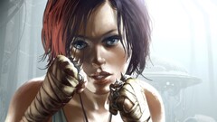 jet-fighter boxing Women fantasy art digital art open mouth face