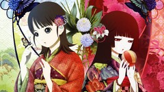 jigoku shoujo anime girls two women fantasy art Anime Flowers