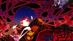jigoku shoujo blue hair red eyes anime girls Anime lines