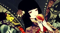 jigoku shoujo dark hair red eyes Anime anime girls