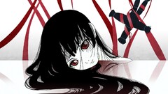 jigoku shoujo enma ai long hair dark hair red eyes anime girls