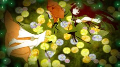 jigoku shoujo kimono Anime redhead red eyes Flowers Plants