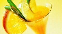 juice fruit cocktails drinking glass yellow
