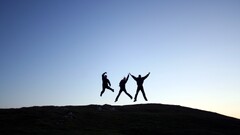 jumping Men outdoors