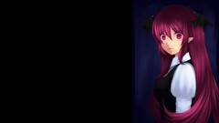 Koakuma touhou redhead red eyes wings long hair pointed ears