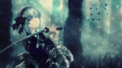konpaku youmu Anime anime girls Katana touhou sword kimono Trees