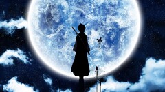 kuchiki rukia bleach moonlight moon silhouette Anime
