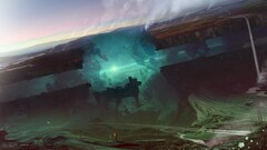 Kuldar Leement artwork futuristic glowing fantasy art teal
