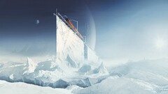 Kuldar Leement digital art space art fantasy art ice wall