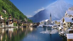 Lake nature cityscape seasons splitting Bad Goisern