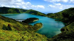 Lake nature landscape Azores water outdoors Portugal