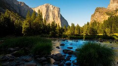 Lake river nature landscape rock water Yosemite National Park