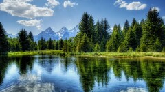 Lake sky reflection nature landscape Trees