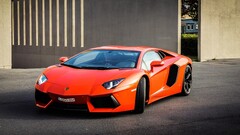 Lamborghini-Aventador orange cars super car vehicle Lamborghini