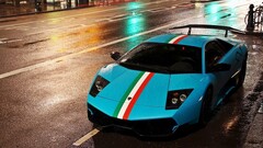 Lamborghini Car asphalt City urban vehicle blue cars