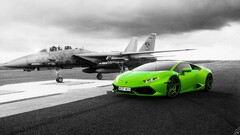 Lamborghini Huracan Grumman F-14 Tomcat green cars Car