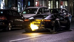 Lamborghini Lamborghini-Aventador Supercars night urban vehicle